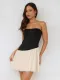 Pleated Splicing Tube Tops Dress GPBY-15791