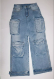 Fashion Multi Pockets Straight Jeans SH-S391298