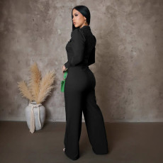 Long Sleeve Sport Solid Color Pants Suit OSM-4468