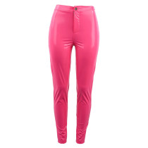 PU Leather Solid Color Tight Pant GPBY-15321