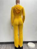Fashion Knits Hooded Sport Sweater Two Piece Pants Set NYF-8186