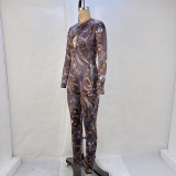 Print Hollow Out Backless Jumpsuit GPBY-14598