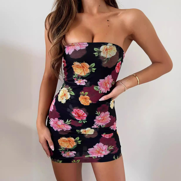 Sexy Print Slim Tube Tops Dress GPBY-15712