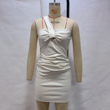 Slash Shoulder Sling Tube Tops Dress GPBY-14359