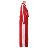 Loose Patchwork Coat Sport Pants 2 Piece Set AIL-297
