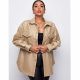 PU Leather Lapel Shirt Coat GPBY-1441