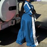 Loose Patchwork Coat Sport Pants 2 Piece Set AIL-297