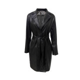 Fashion Long Sleeve Lapel Cardigan Long Coat LSD-2347