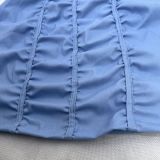 Solid Color Tube Top Pleated Mini Dress GPBY-14718