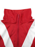 Loose Patchwork Coat Sport Pants 2 Piece Set AIL-297