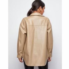 PU Leather Lapel Shirt Coat GPBY-1441