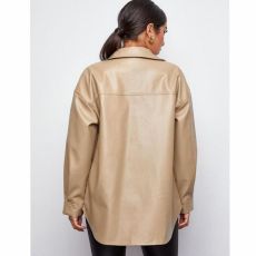 PU Leather Lapel Shirt Coat GPBY-1441