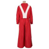 Loose Patchwork Coat Sport Pants 2 Piece Set AIL-297