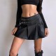 PU Leather Pleated Mini Skirt GPBY-16561