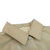 PU Leather Lapel Shirt Coat GPBY-1441