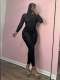 Print Long Sleeve Backless Skinny Jumpsuit GCNF-0226