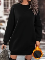 Sport Casual Padded Thickened Sweatshirt Dress GCNF-57551