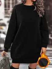 Sport Casual Padded Thickened Sweatshirt Dress GCNF-57551