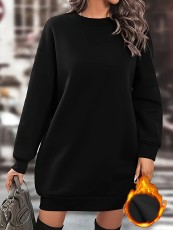 Sport Casual Padded Thickened Sweatshirt Dress GCNF-57551
