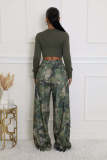 Camouflage Print Loose Straight Pants GSMJ-6976