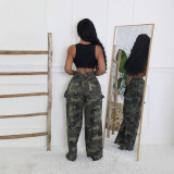 Camouflage Print Loose Zipper Pant GSMJ-6975