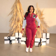 Letter Print Sport Padded Two-piece Pants Set SFY-622