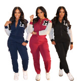Letter Print Sport Padded Two-piece Pants Set SFY-622