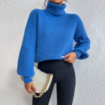 Solid Color Knits High Collar Sweater GDAM-1020