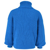 Solid Color Knits High Collar Sweater GDAM-1020