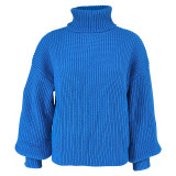 Solid Color Knits High Collar Sweater GDAM-1020