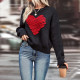 Loose Peach Heart Long Sleeve Sweater GDAM-1015