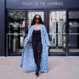 Casual Worn Holes Denim Poncho Coat ORY-5266