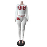 Long Sleeve Letter Print Sweater Pants Suit MEM-88615