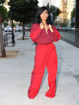 Long Sleeve Zipper Patchwork Pants Suit MIL-120
