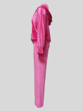 Velour Zipper Hoodies Loose Pants Suit MIL-122