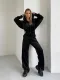Hooded Zipper Sport Velour Jacket Pants Set MIL-116
