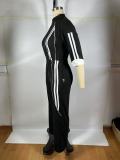Stand-up Collar Zipper Jumpsuit TE-4728