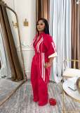 Stand-up Collar Zipper Jumpsuit TE-4728