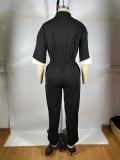 Stand-up Collar Zipper Jumpsuit TE-4728