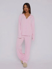Solid Color Loose Loungewear 2 Piece Set MIL-112