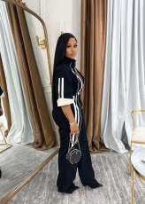 Stand-up Collar Zipper Jumpsuit TE-4728