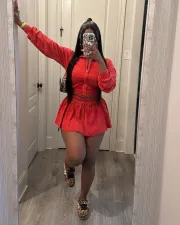 Solid Color Jacket And Skirts Two Piece Set MEM-88612