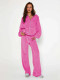 Velour Zipper Hoodies Loose Pants Suit MIL-122