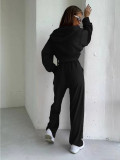 Hooded Zipper Sport Velour Jacket Pants Set MIL-116
