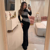 Plus Size Hot Drill See Through Maxi Dress NY-3352