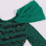 Plus Size Sequin Slim Maxi Dress NY-3355