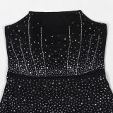 Plus Size Hot Drill Tube Tops Maxi Dress NY-3353