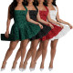 Sexy One Shoulder Puffy Mini Dress AIL-305