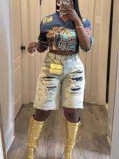 Pre Order: About 7 work days shipping Print 3/4 Sleeve T Shirt YUEM-700798