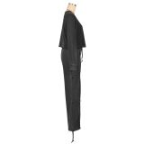 Solid Color Long Sleeve Sport Pants Suit AIL-294